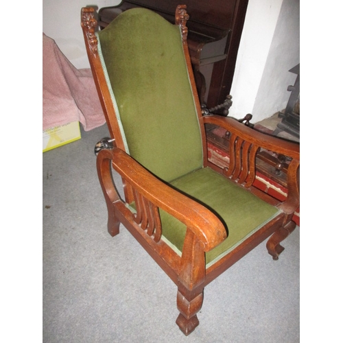 328 - A vintage reclining club chair, in good used condition