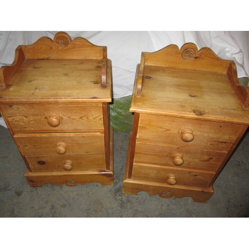 312 - A pair of natural pine bedside cabinets, in good used condition. Approximate drawer height 60cm