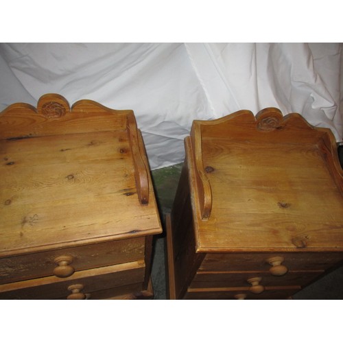 312 - A pair of natural pine bedside cabinets, in good used condition. Approximate drawer height 60cm