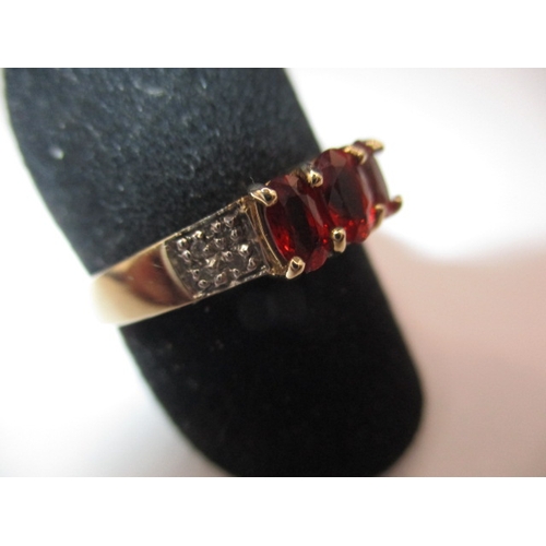 47 - A vintage 9ct yellow gold diamond and ruby ring, approx. ring size ‘R’, approx. weight 2.6g in good ... 