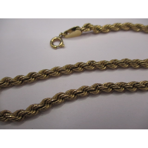 122 - Two 9ct gold necklace chains, approx. linear lengths 44 & 39cm, approx. parcel weight 19g, both in g... 