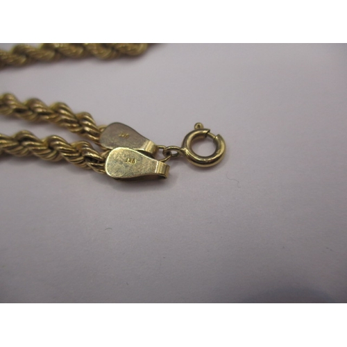 122 - Two 9ct gold necklace chains, approx. linear lengths 44 & 39cm, approx. parcel weight 19g, both in g... 