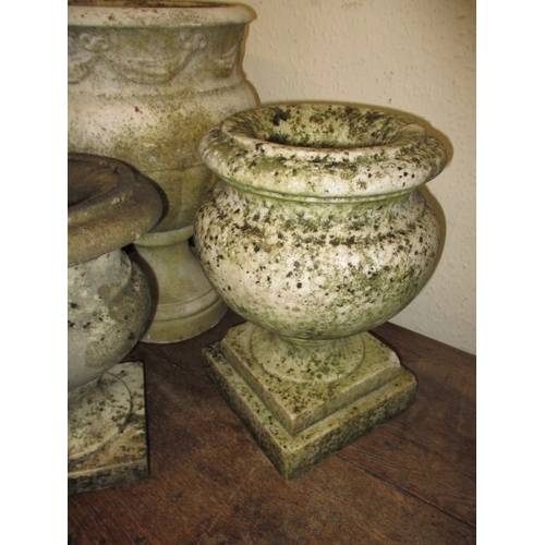 325 - 5 Antique hand  carved Italian Carrara marble garden urns all dating C1920, in good used condition w... 