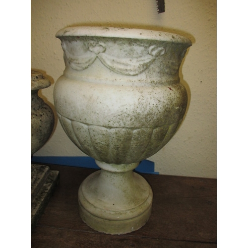 325 - 5 Antique hand  carved Italian Carrara marble garden urns all dating C1920, in good used condition w... 