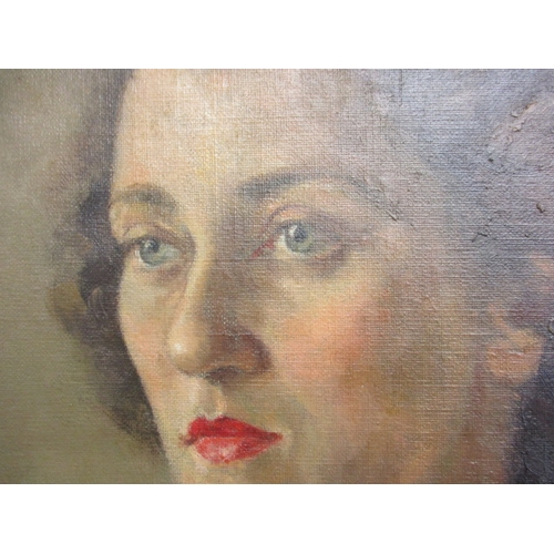 295 - Muriel Smith (1903-1993) Oil on board; portrait of The Lady Boarman, Nora Mary Deirdre Gough, wife o... 