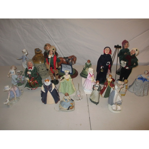 61 - A quantity of figurines to include Royal Doulton and Nao examples. In used condition