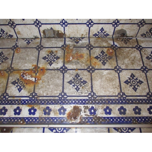 70 - 3 Vintage enamel panels painted to look like tiles, possibly from a vintage caravan. Some enamel los... 