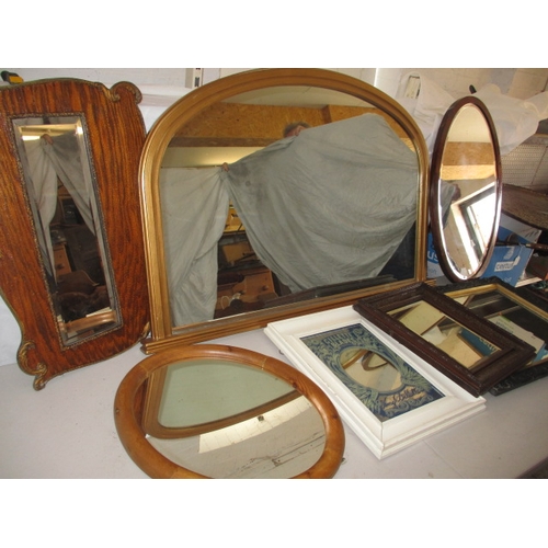 76 - 7 vintage mirrors to include a Gillette blades advertising mirrors. Approximate size of the over man... 