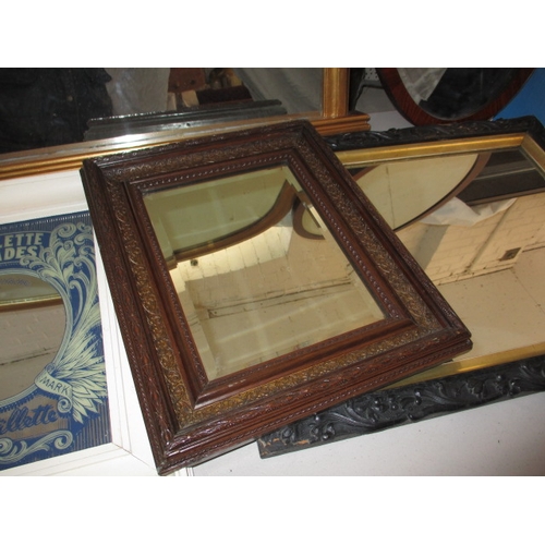 76 - 7 vintage mirrors to include a Gillette blades advertising mirrors. Approximate size of the over man... 