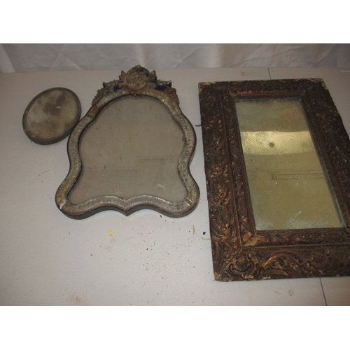 77 - 3 Antique mirrors, all in need of restoration