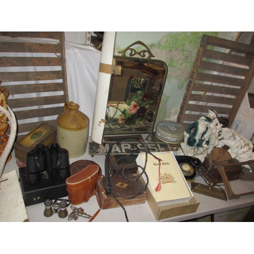 80 - A large quantity of clearance items to include binoculars, figures and fire screen. All in used cond... 