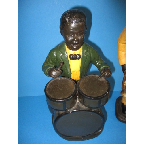 95 - Two ceramic musician figures, both in good used condition, approx. height of tallest 35cm