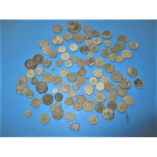 102 - A parcel of metal detector coin finds, to include Roman and later examples, all in well used conditi... 