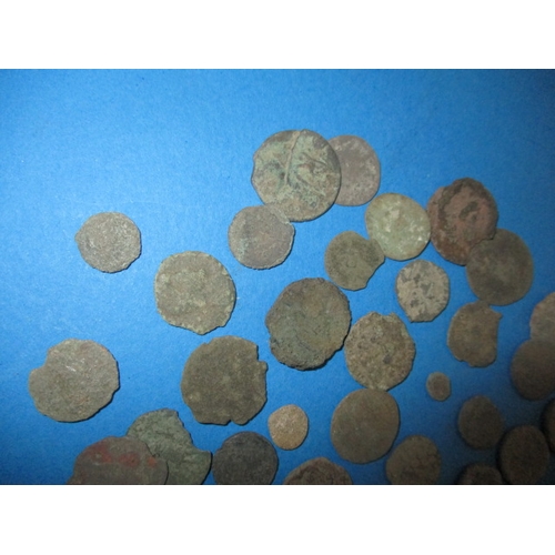 102 - A parcel of metal detector coin finds, to include Roman and later examples, all in well used conditi... 