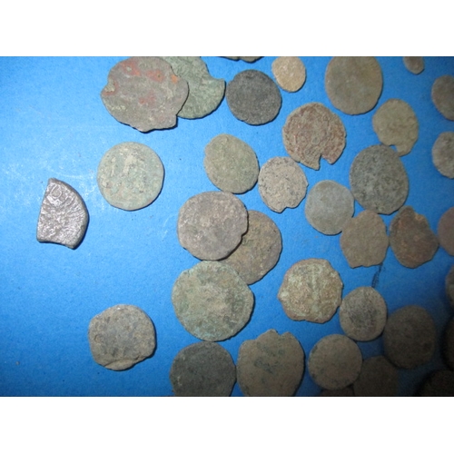 102 - A parcel of metal detector coin finds, to include Roman and later examples, all in well used conditi... 