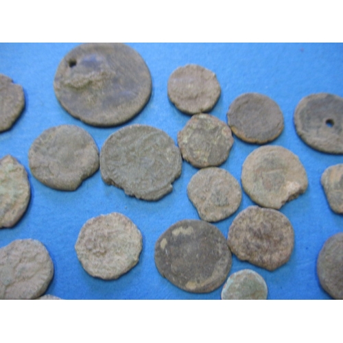 102 - A parcel of metal detector coin finds, to include Roman and later examples, all in well used conditi... 