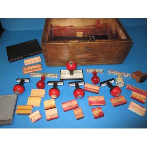 164 - A quantity of police issue rubber stamps, to include secret, all in used condition