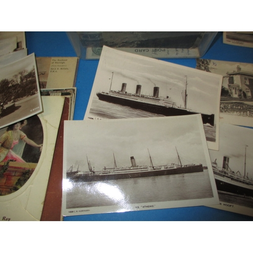 167 - A quantity of vintage postcards, to include shipping and topographical examples, all in used conditi... 