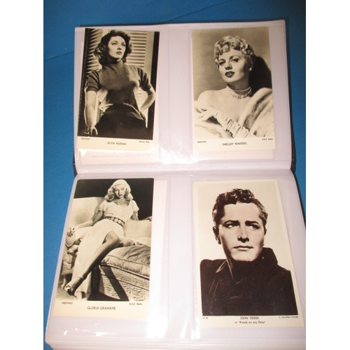 168 - An album of vintage film star fan picture cards, over 100 in total, all in good used condition