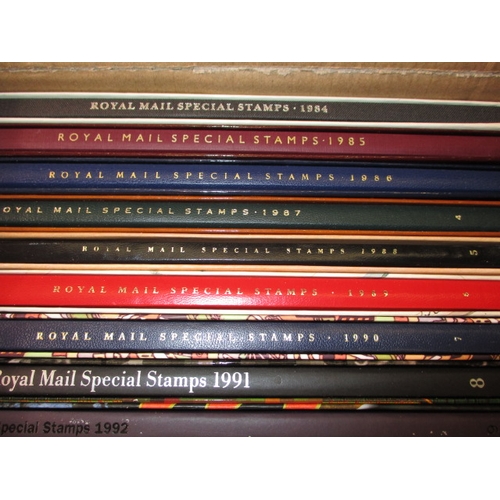 174 - A quantity of Royal Mail special stamps folders, no stamps, dating from 1984 to 2000, in hard sleeve... 