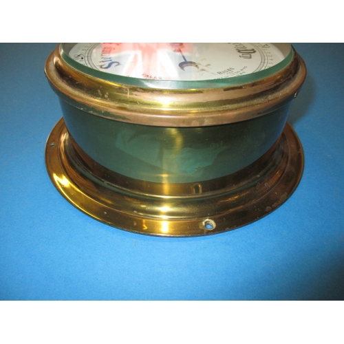 176 - A vintage ships style barometer, approx. diameter 17cm, believed to be working but not tested as to ... 