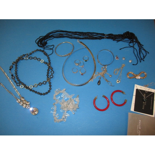 184 - A quantity of costume jewellery, to include some silver items, all in used condition