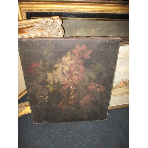 187 - A quantity of antique and later pictures and frames, to include a large 19th century engraving of Gt... 