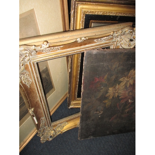 187 - A quantity of antique and later pictures and frames, to include a large 19th century engraving of Gt... 