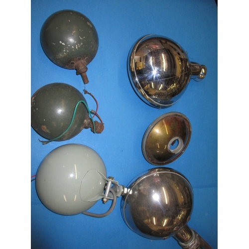 188 - A parcel of vintage automotive spot and fog lamps, and other car spares to include an MG speaker con... 