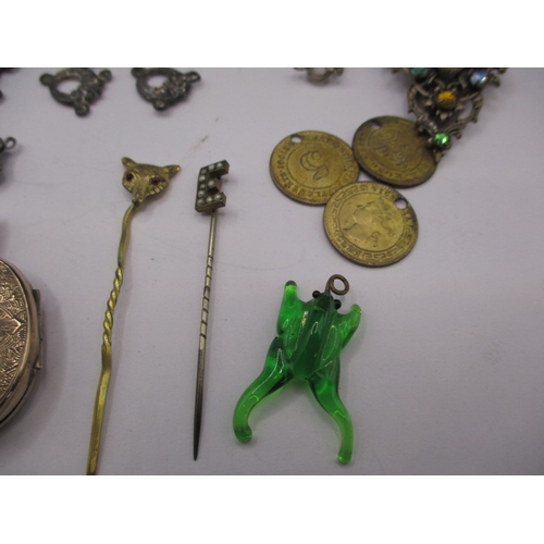 206 - A small parcel of miscellanea to include a 9ct gold horseshoe charm, all in used condition