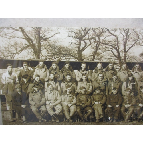 224 - A WWII framed photograph of ‘E’ Flight RAF war courses 27-28, dated February 1942, in good vintage c... 