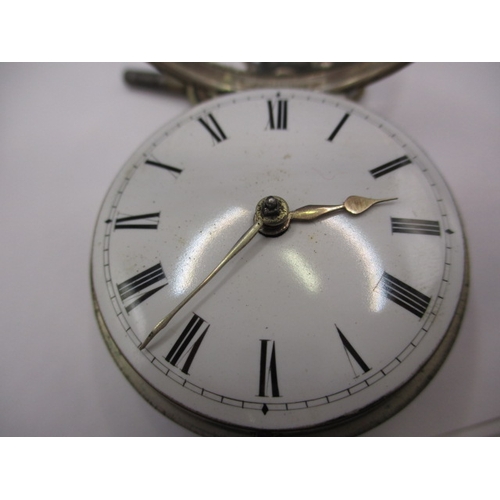 122 - A William IV silver pear cased pocket watch with fusee movement, makers mark Thomas Broderick, Spald... 