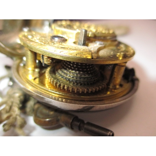 122 - A William IV silver pear cased pocket watch with fusee movement, makers mark Thomas Broderick, Spald... 