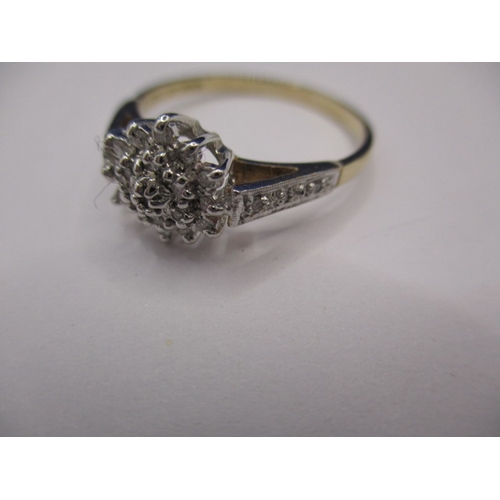 16 - A 9ct yellow gold diamond cluster ring, approx. ring size ‘T’ approx. weight 2.4g, in pre-owned cond... 