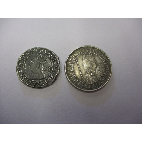 135 - A silver hammered coin, approx. diameter 30mm, approx. weight 6g, in well circulated condition, and ... 