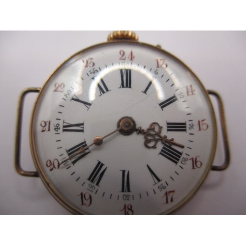 112 - 3 Vintage gold cased watches, two marked for 9ct the other 12ct which has a 24 hour dial. One marked... 