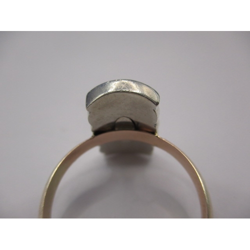 21 - An antique lovers ring, having 9ct gold shank with gem set silver head, approx. ring size ‘Q+’, appr... 