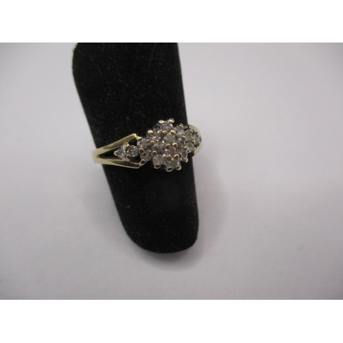 23 - A 9ct yellow gold and diamond cluster ring, approx. ring size ‘K+’ approx. weight 2.25g, in useable ... 