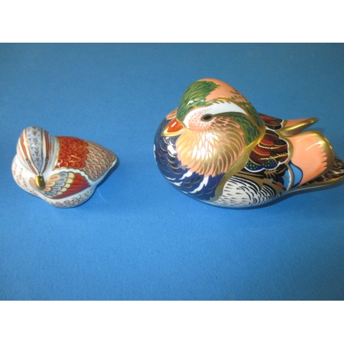 204 - Three Royal Crown Derby ceramic bird paperweights, all in good used condition with no observed damag... 