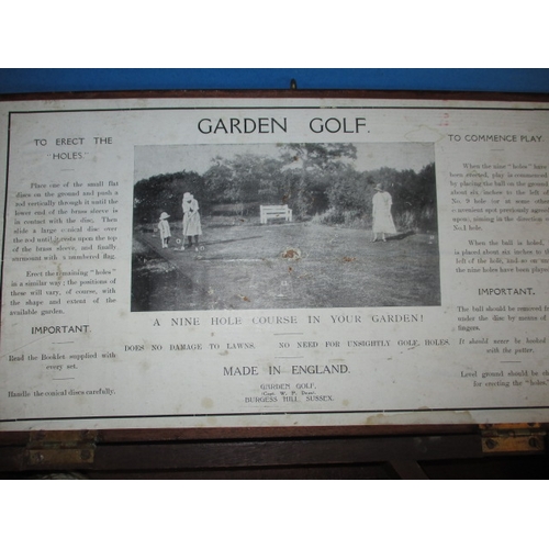 287 - A vintage boxed set of Garden Golf by Captain W P Dean, Burgess Hill, Sussex, includes everything ap... 