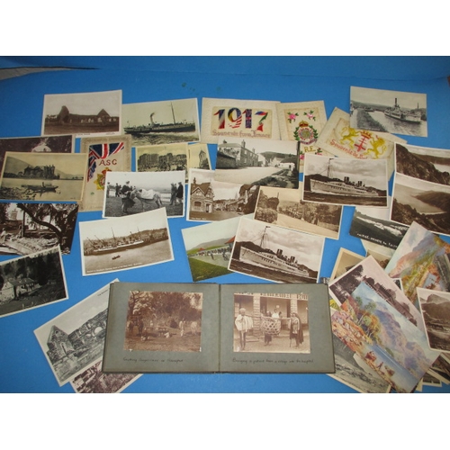 227 - A parcel of vintage postcards and photos, to include an album of early 20th century Hindu culture re... 