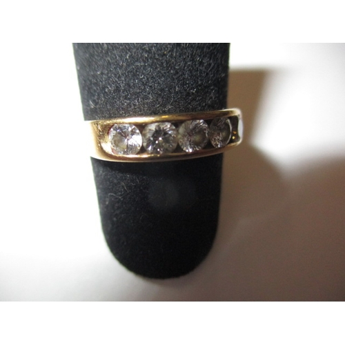 25 - An 18ct yellow gold 5 stone diamond ring, approx. ring size ‘M+’, approx. weight 2.9g, in useable pr... 