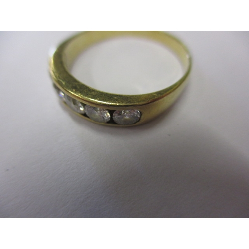 25 - An 18ct yellow gold 5 stone diamond ring, approx. ring size ‘M+’, approx. weight 2.9g, in useable pr... 