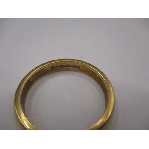 38 - A 22ct yellow gold wedding band, approx. ring size ‘O’, approx. width 3.5mm, approx. weight 5.4g, in... 