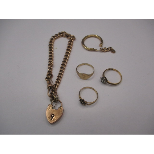 78 - A parcel of gold and yellow metal items, approx. parcel weight 25.5g some damages so sold as scrap