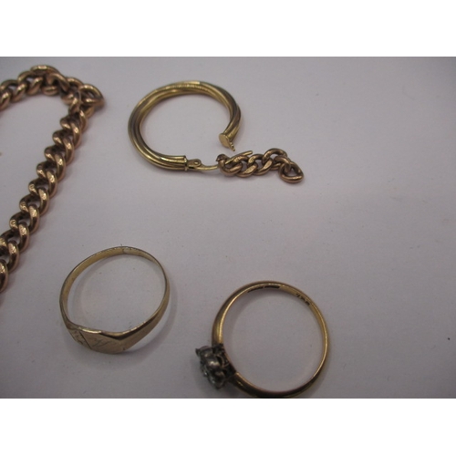 78 - A parcel of gold and yellow metal items, approx. parcel weight 25.5g some damages so sold as scrap