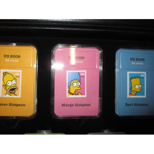 228 - A limited edition boxed set of official USA Simpsons stamps, set No 59 of 495, in good pre-owned con... 