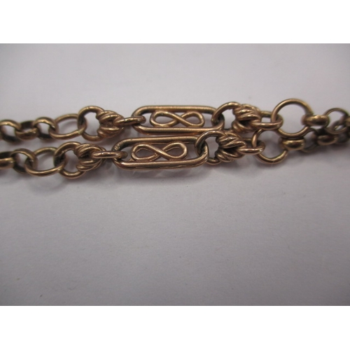 88 - An antique 9ct gold watch chain with hardstone fob, approx. linear length 48cm , approx. gross weigh... 