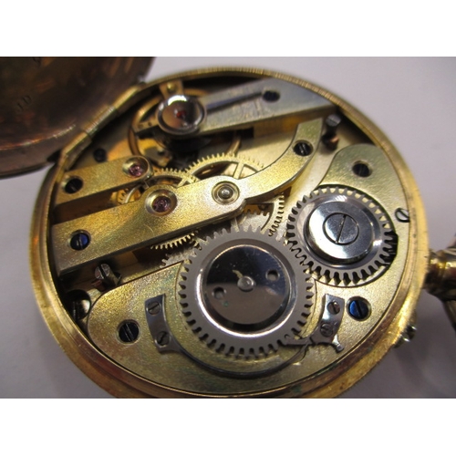 117 - An antique 18ct gold cased pocket watch, with dedication inside dated 1900, runs well when wound wit... 