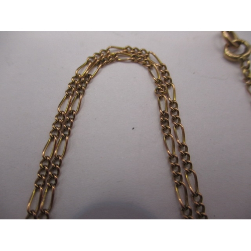 93 - An antique 9ct gold necklace pendant and chain, various stones, approx. linear length 45cm in useabl... 